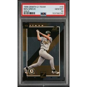 1998 Zenith Z-Team Gold #10 Ben Grieve RC PSA 10 GemMint Oakland Athletics Pop 1